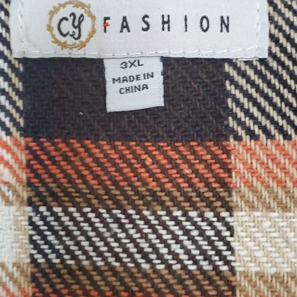 Women's Plaid Shacket - Picture 3 of 4